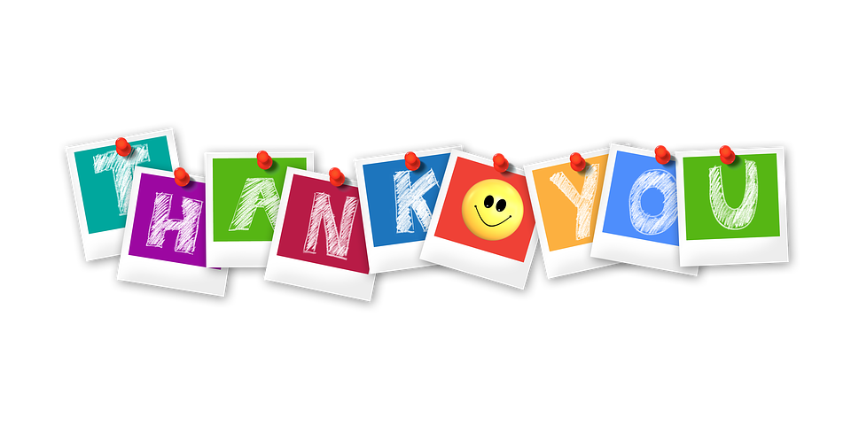 "Thank You" poster from Pixabay.