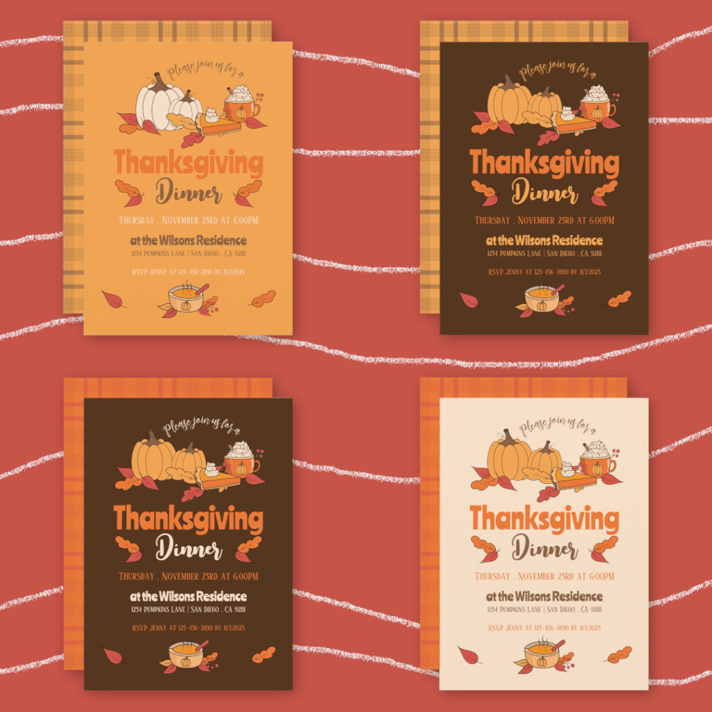 Thanksgiving Dinner Invitations Thanksgiving Dinner Invitations